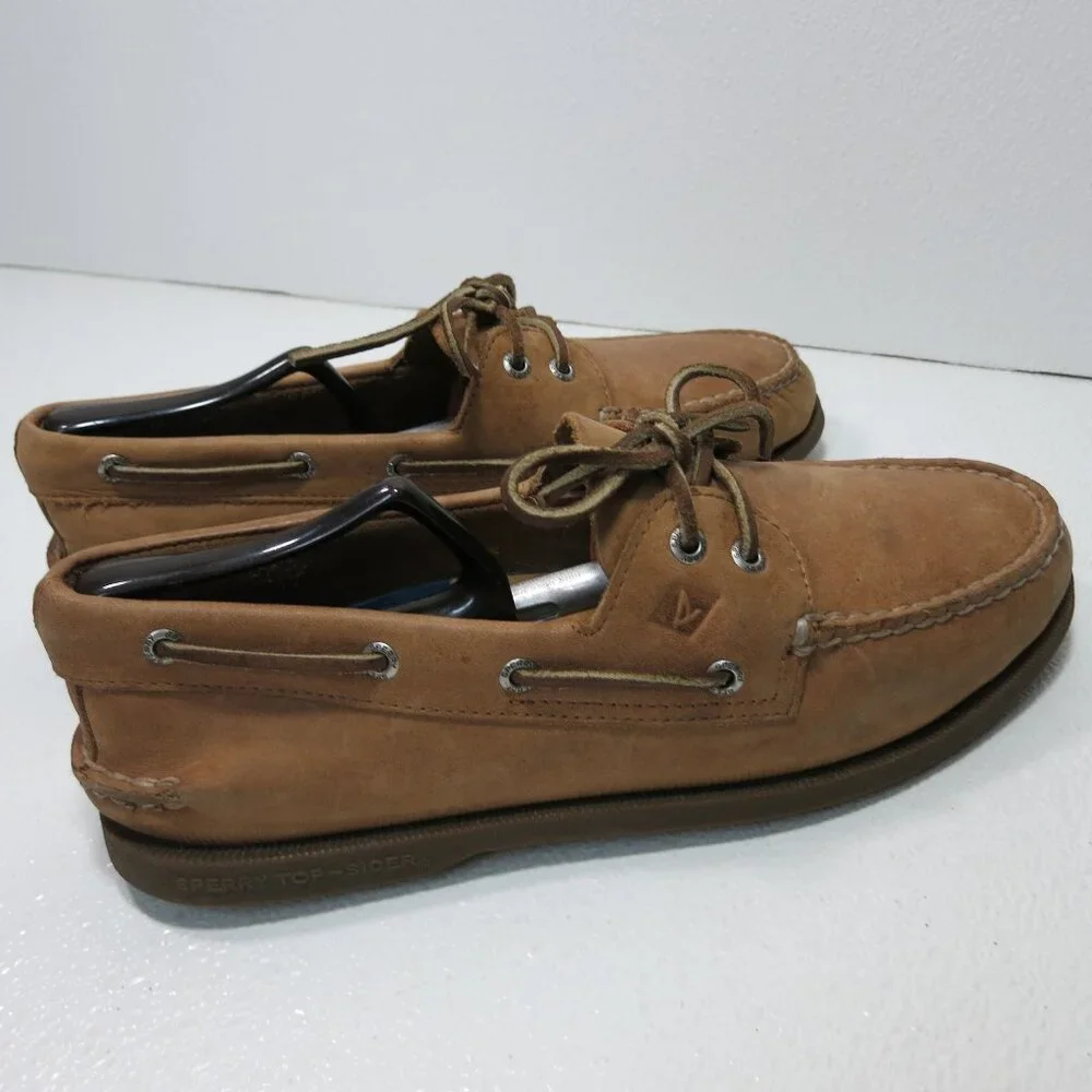 Sperry Top-Sider Natural Nubuck Leather Comfort Deck Boat Shoes Footwear 10 M,